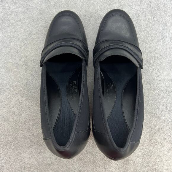 Kenneth Cole Bird Cede Leather Wedge Heel Loafer-Preppy-Y2K - Black- Women 9 - Picture 7 of 12